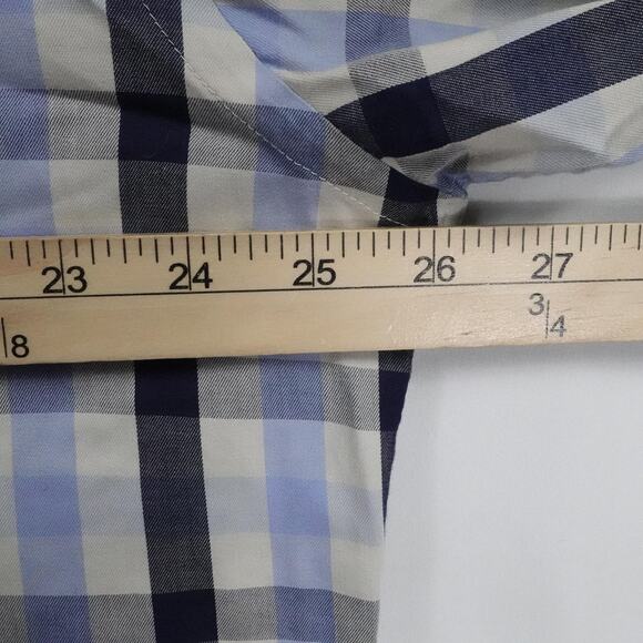 Fish‎ Hippie Shirt Mens 2XL Blue Gray Plaid Solace Collection Office Business - Picture 13 of 16